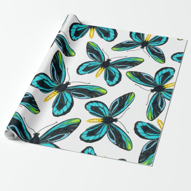 Queen Alexandra's birdwing butterfly mönster Presentpapper (Utrullad)
