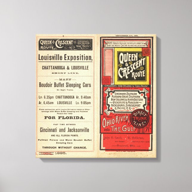 Queen and Crescent Route 2 Canvastryck (Framsida)