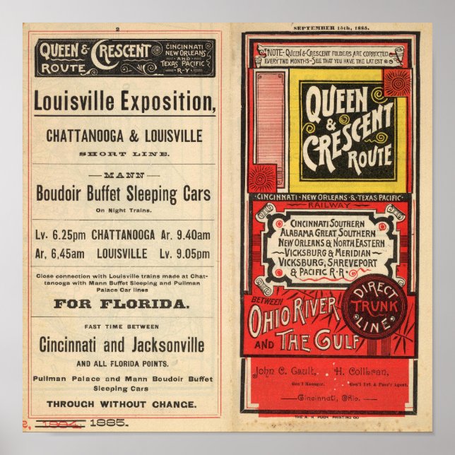 Queen and Crescent Route Poster (Framsidan)