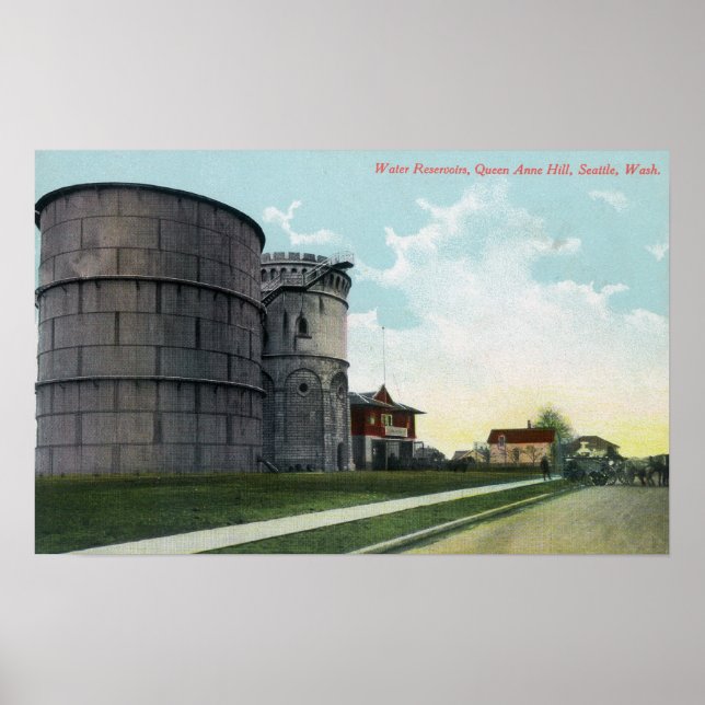 Queen Anne Backe Vatten Reservoirs Scene Poster (Framsidan)