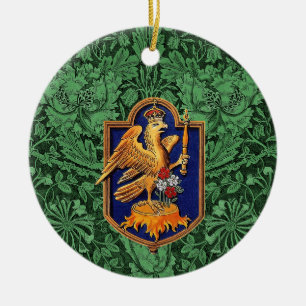 Queen Anne Boleyn Royal Falcon Badge Julgransprydnad Keramik