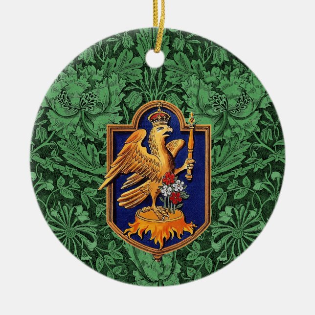 Queen Anne Boleyn Royal Falcon Badge Julgransprydnad Keramik (Framsidan)