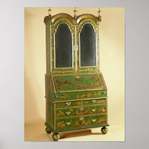 Queen Anne Bureau cabinet med boll foot, 1710 Poster