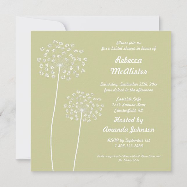 Queen Anne Inbjudningskort för möhippan (Framsida)