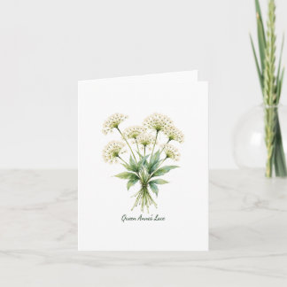 Queen Anne's Lace Floral Blank Note Card Anteckningskort