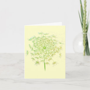 Queen Annes Snöre Blommigt på Gult Note Card Kort