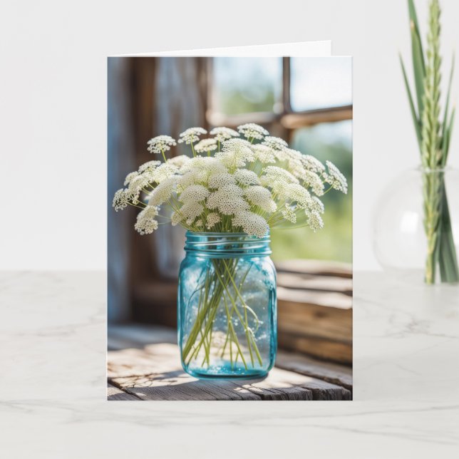 Queen Anne's Snöre Bouquet Sympathy Kort (Framsida)