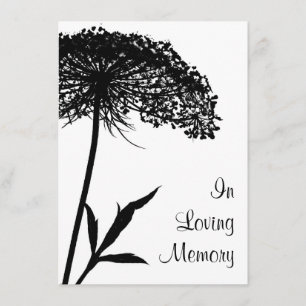 Queen Anne's Snöre Funeral Memorial Announcement Inbjudningar