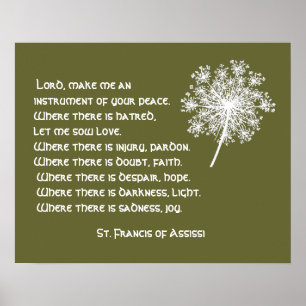 Queen Anne's Snöre St. Francis Assissi Prayer Poster
