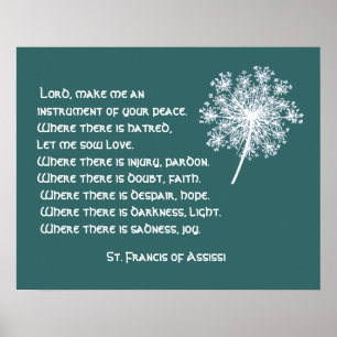 Queen Anne's Snöre St. Francis Assissi Prayer Poster