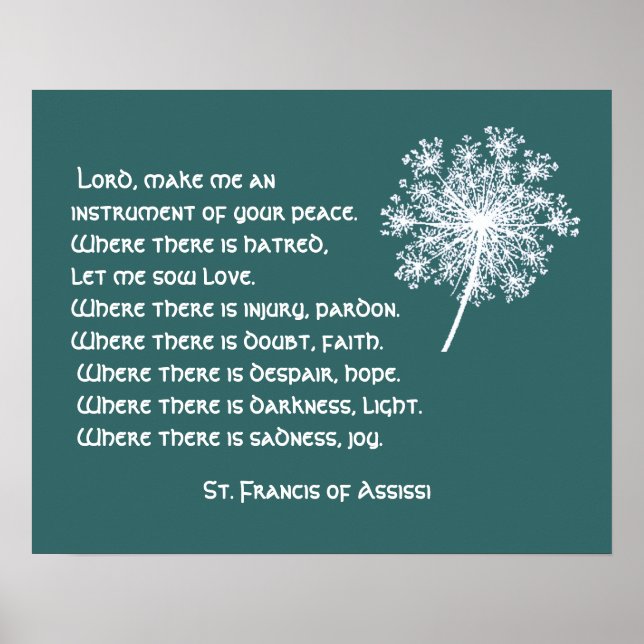 Queen Anne's Snöre St. Francis Assissi Prayer Poster (Framsidan)