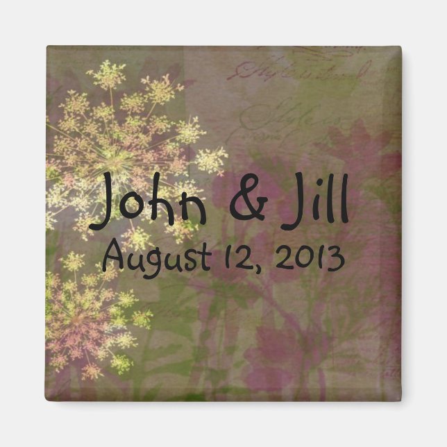 Queen Anne's Snöre Wedding Favor Magnet (Framsidan)