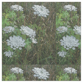 Queen Anne's Snöre White Vild Flower Tyg