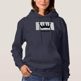 Queen Anpassningsbar Text Krona Hoodie NavyBlue Sw T Shirt