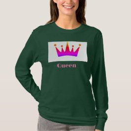 Queen Anpassningsbar Text Krona Image Deep Forest  T Shirt