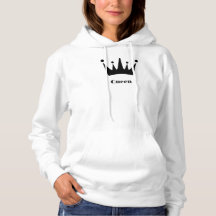 Queen Anpassningsbar Text Krona White Hoodies Swea