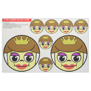 Queen Ansikte Emoji klippt och sågfågel Tyg