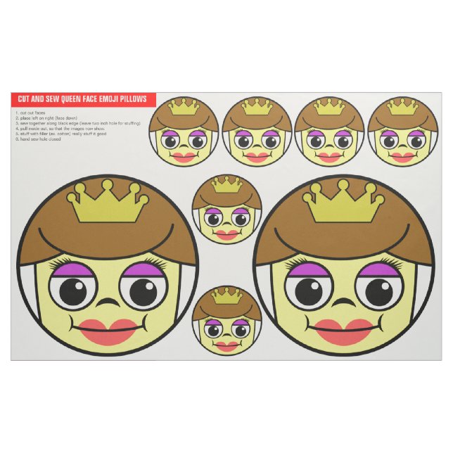 Queen Ansikte Emoji klippt och sågfågel Tyg (Yard)