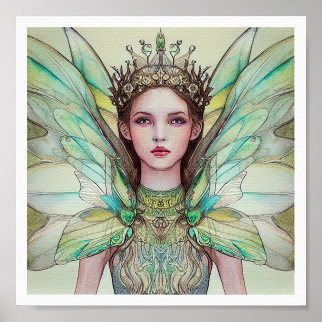 Queen Aoife - Fairy Watercolor Painting Poster (Framsidan)