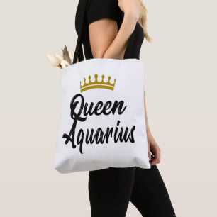 Queen Aquarius Zodiac Horoscope Stjärntecken Birth Tygkasse