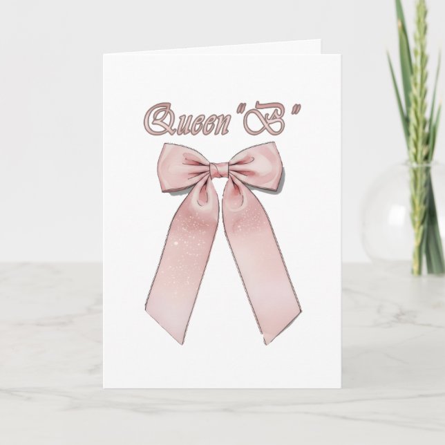 Queen B -  Pink chic bows Kort (Framsida)