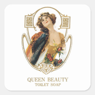 Queen Beauty Toalettsoap Fyrkantigt Klistermärke