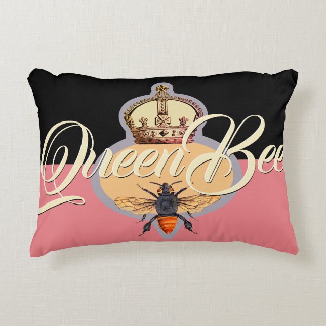 Queen Bee 12 tum x 16 tum Prydnadskudde (Framsidan)