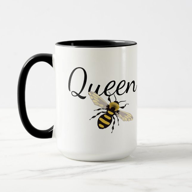 Queen Bee Anpassningsbar Gift for Maka Girlkompis  Mugg (Vänster)
