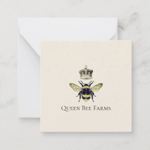 Queen Bee Apiary Farm Honung Products Tack Anteckningskort