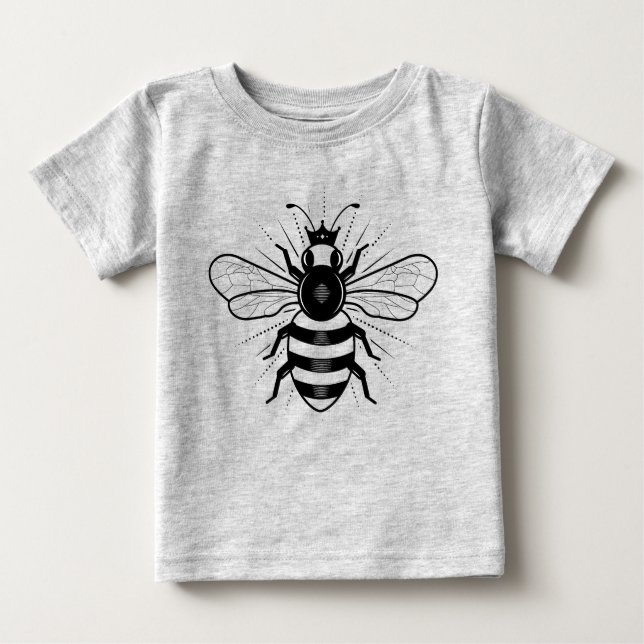 Queen Bee Baby Top T-shirt/Grått T Shirt (Framsida)