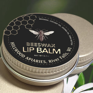 Queen Bee Beeswax Lip Balm-etikett Honeycomb Runt Klistermärke