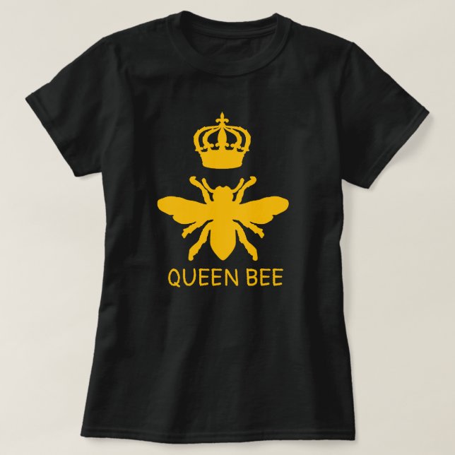 Queen Bee Black och Gult T Shirt (Design framsida)