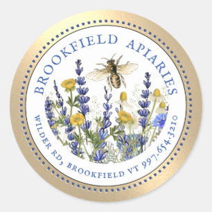 Queen Bee Cottage Garden Apiary Promotional Label Runt Klistermärke