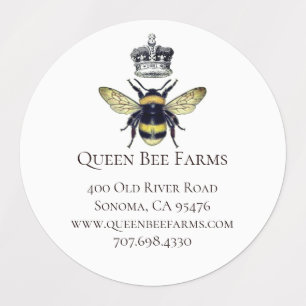 Queen Bee & Crown Vita Etiketter