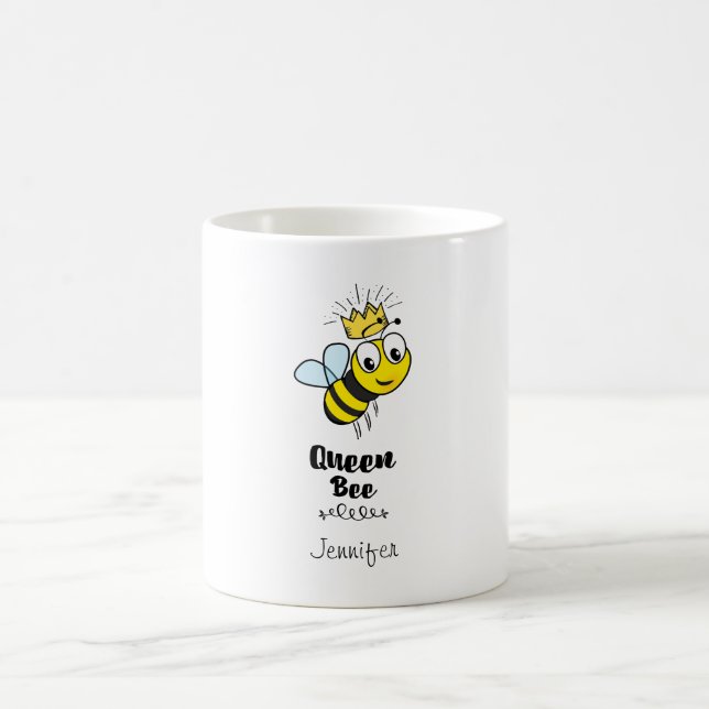 Queen Bee Cute Humla med Krona Personlig Kaffemugg (Center)