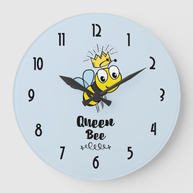 Queen Bee Cute Humla med Krona Stor Klocka (Framsida)