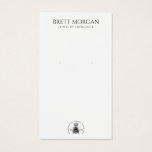 Queen Bee Earring Jewelry Visning Card Visitkort<br><div class="desc">En enkel drottning och krona med elegant med dekorativ typografi med öronkort för smycken visning för hängning eller stud. Om det behövs kan du använda små tryckta hål för att placera hål. Annars kan du ta bort dem. Klipp ut simuleras i teckningen. Bilden skrivs ut som den visas och innehåller...</div>