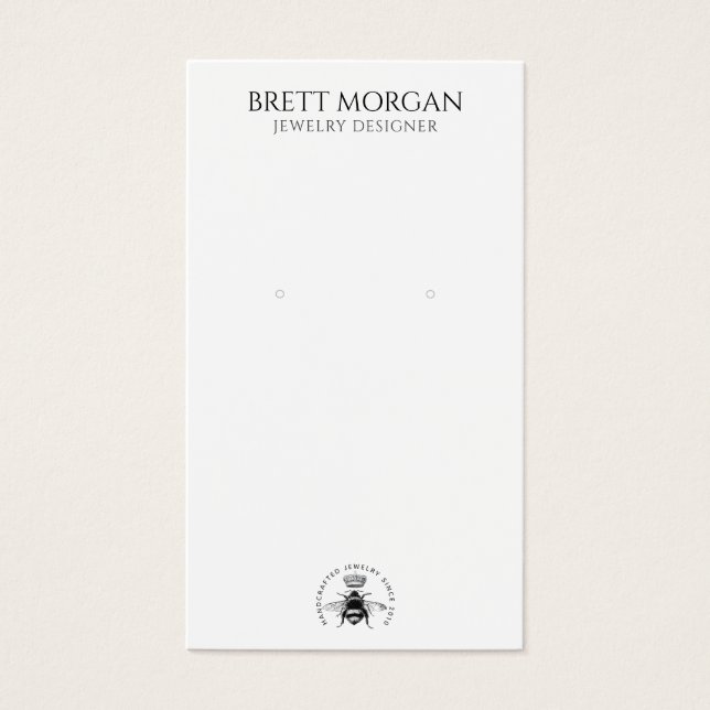 Queen Bee Earring Jewelry Visning Card Visitkort (Framsidan)