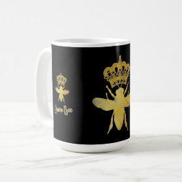 QUEEN BEE Guld Black and White Mugg