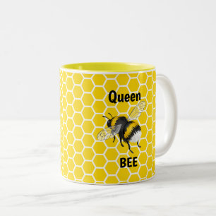 Queen Bee Honeycomb Two-Tone Coffee Mugg