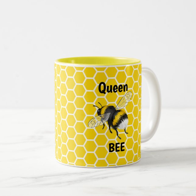 Queen Bee Honeycomb Two-Tone Coffee Mugg (Framsida höger)