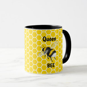 Queen Bee Honeycomb Two-Tone Coffee Mugg