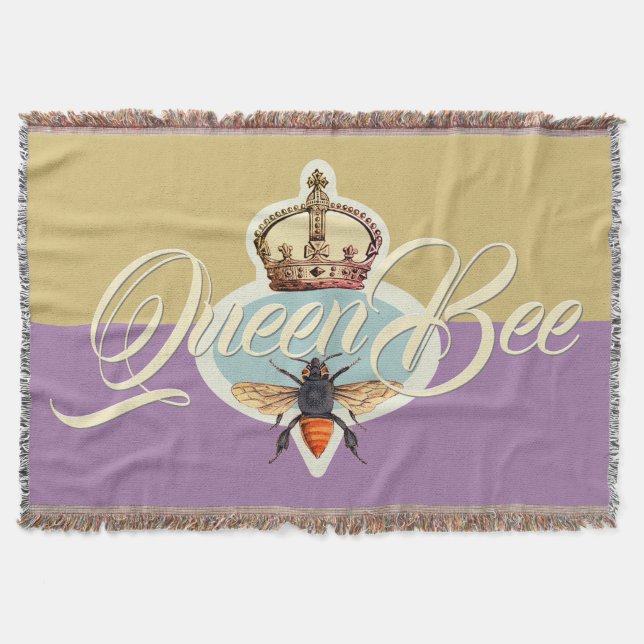 Queen Bee Honung Guld Throw Blanket Filt (Framsidan)