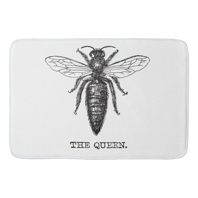 Queen Bee Illustration Classic Teckning Badrumsmatta (Framsidan)