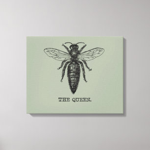 Queen Bee Illustration Classic Teckning Canvastryck
