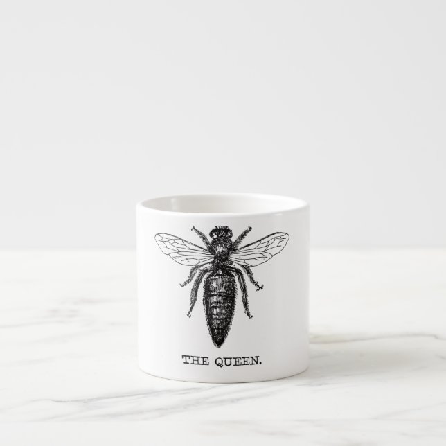 Queen Bee Illustration Classic Teckning Espressomugg (Framsidan)