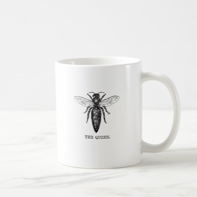 Queen Bee Illustration Classic Teckning Kaffemugg (Höger)
