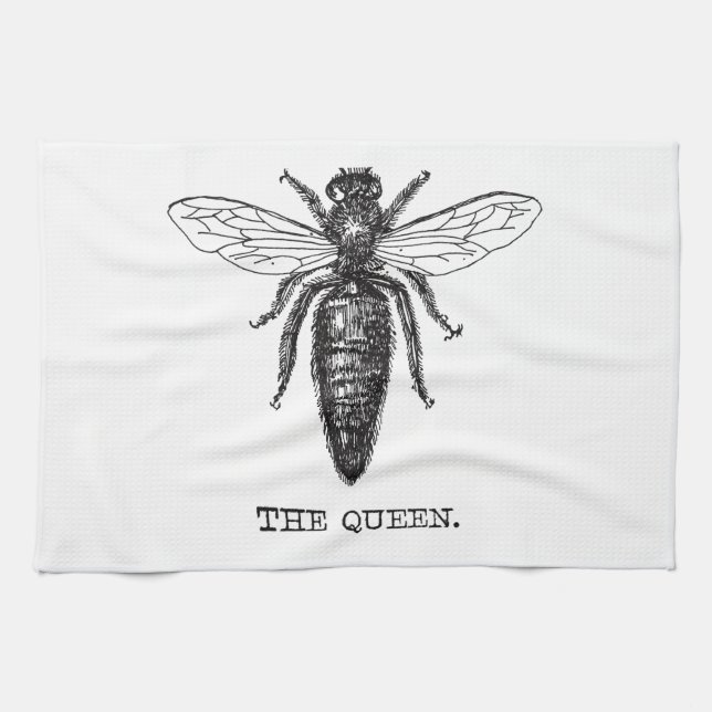 Queen Bee Illustration Classic Teckning Kökshandduk (Horisontell)