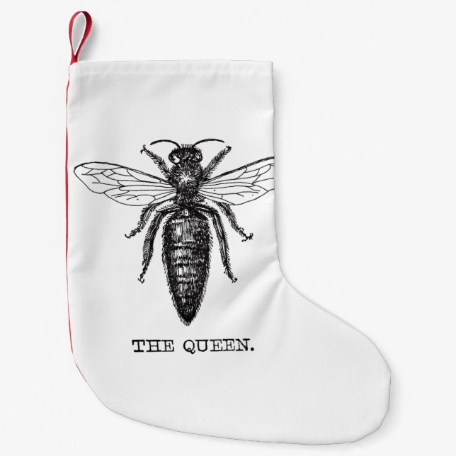 Queen Bee Illustration Classic Teckning Liten Julstrumpa (Framsidan)