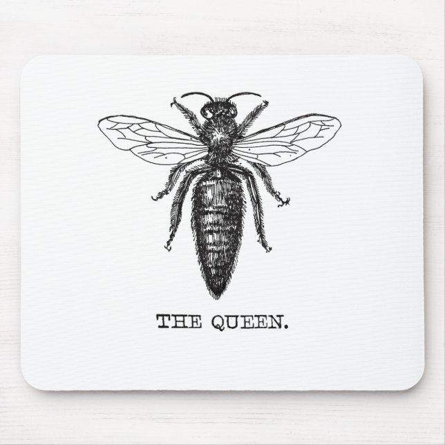 Queen Bee Illustration Classic Teckning Musmatta (Framsidan)
